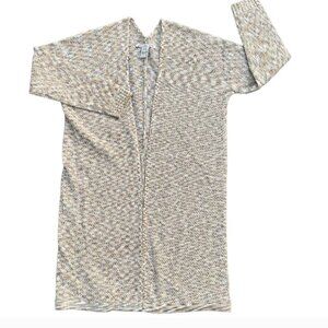 American Rag Oatmeal Brown Loose Knit Open Front Sweater Cardigan Sz L